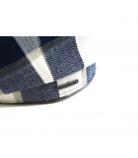 blue white square cap